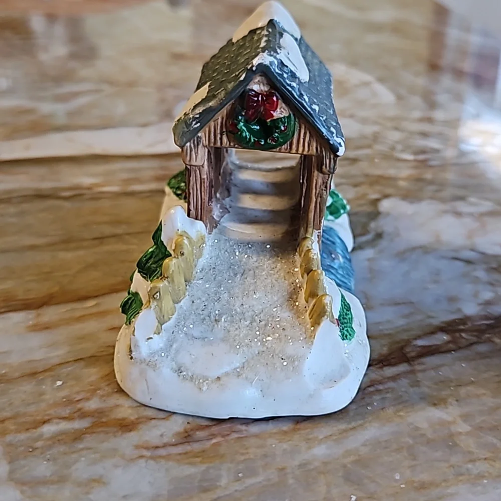 Christmas Village snowy covered bridge